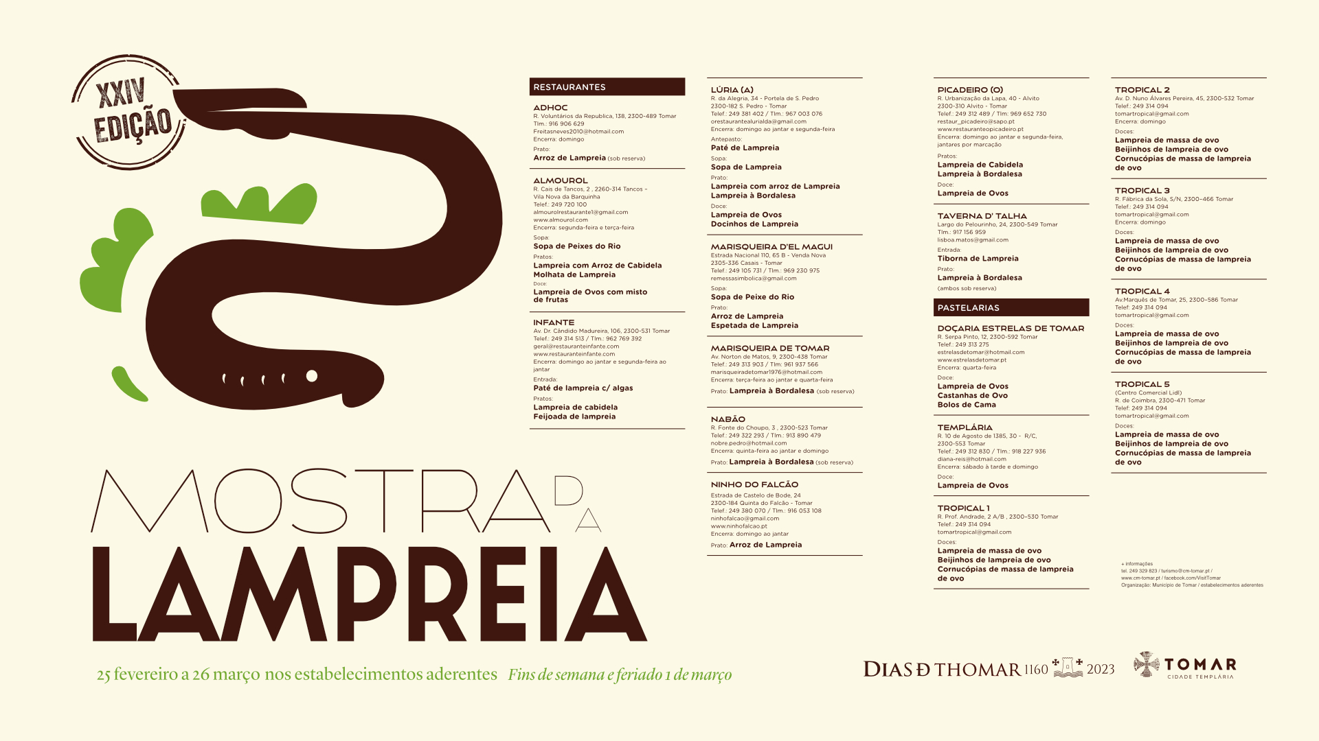 24.ª Edição da Mostra da Lampreia, de 25 fevereiro a 26 março