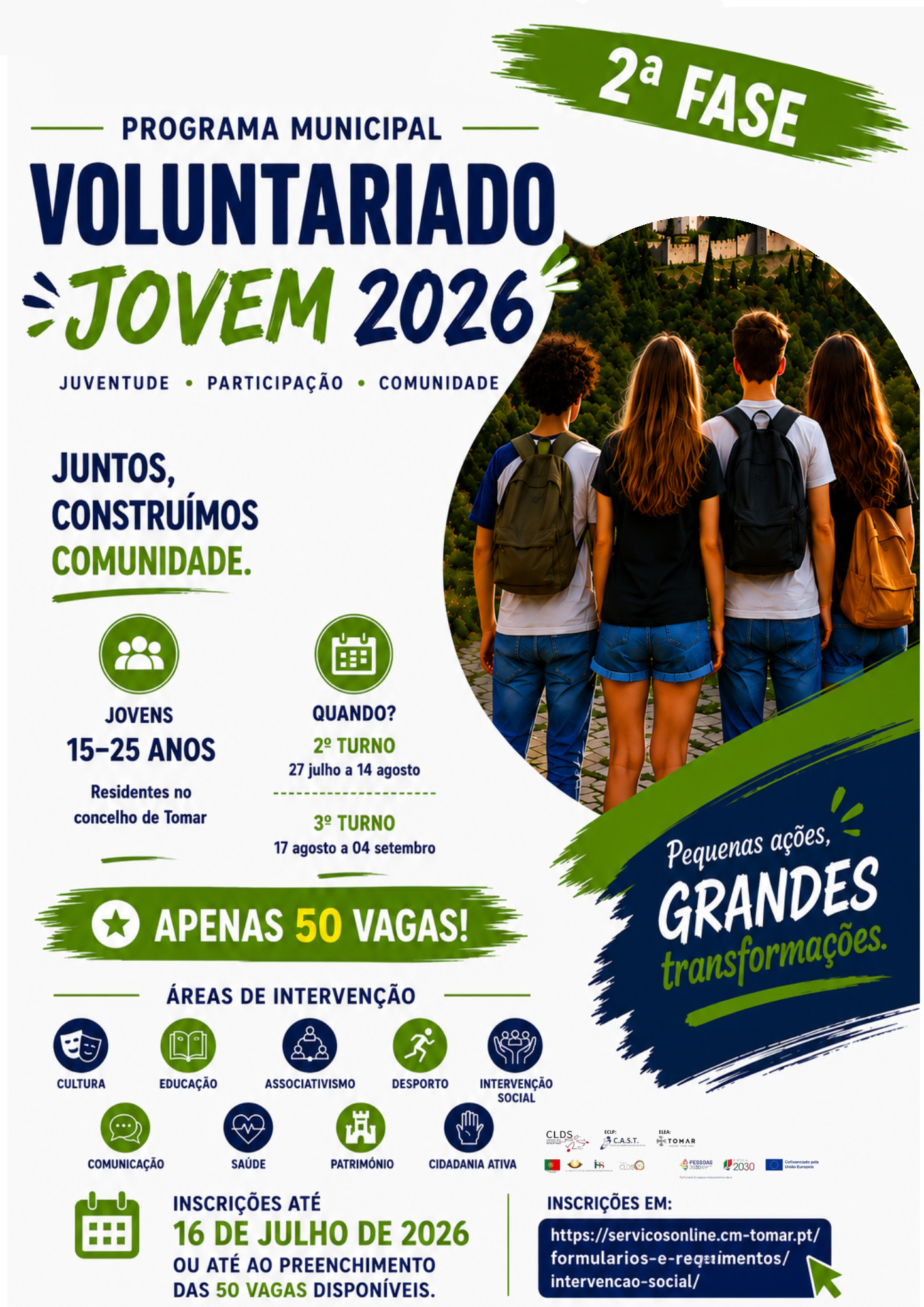 Programa Municipal Voluntariado Jovem 2026 abre segunda fase de inscrições após esgotar as 150 vagas da primeira fase 